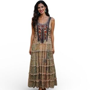 Johnny Was Eniola heavily embroidered Mesh Dress NWT RARE